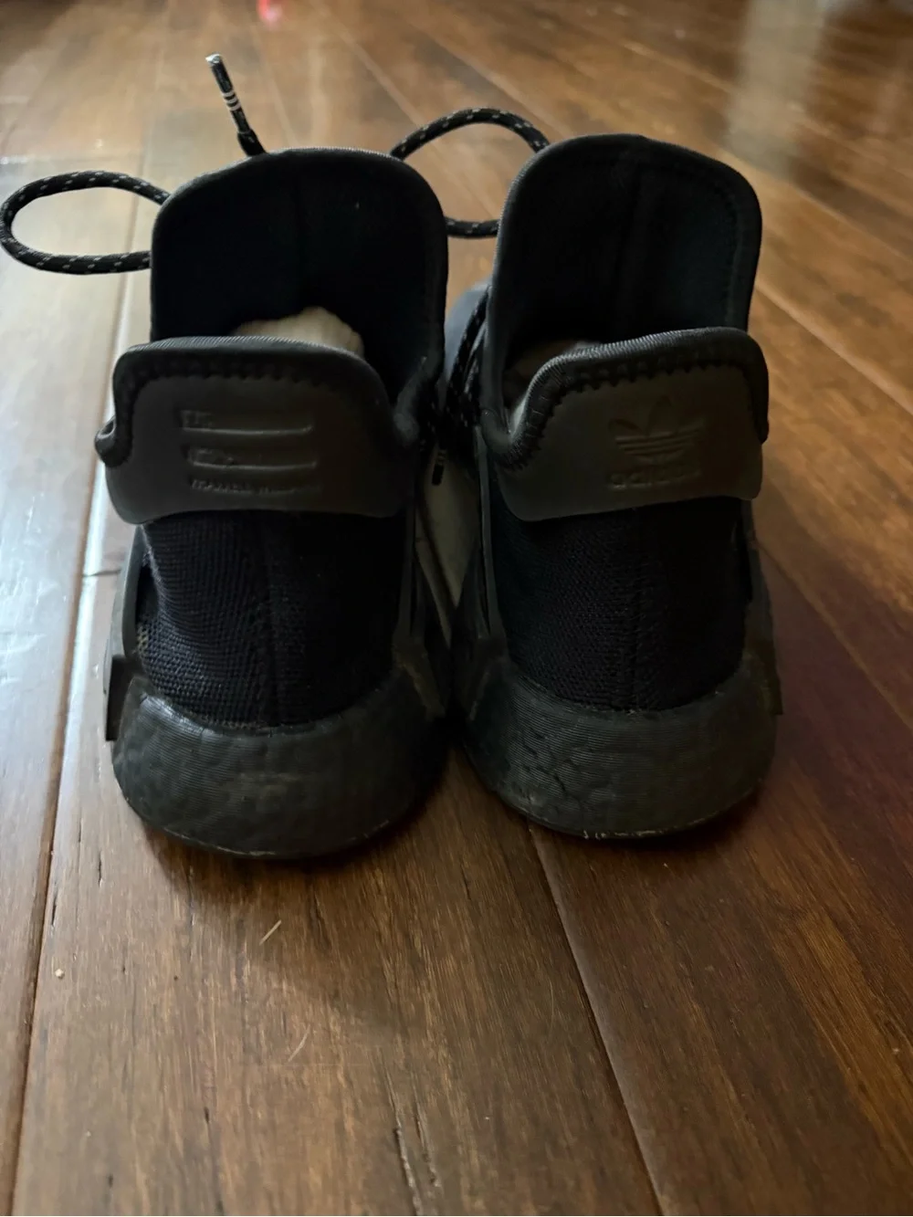 adidas Black Knit Sneakers with Gray Graphic Accents